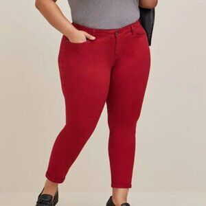 Deep Red Jeans Straight Cut